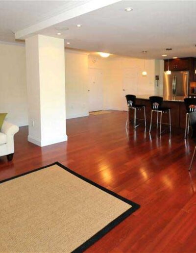 A living room with hardwood floors.